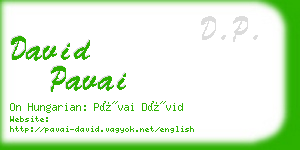 david pavai business card
